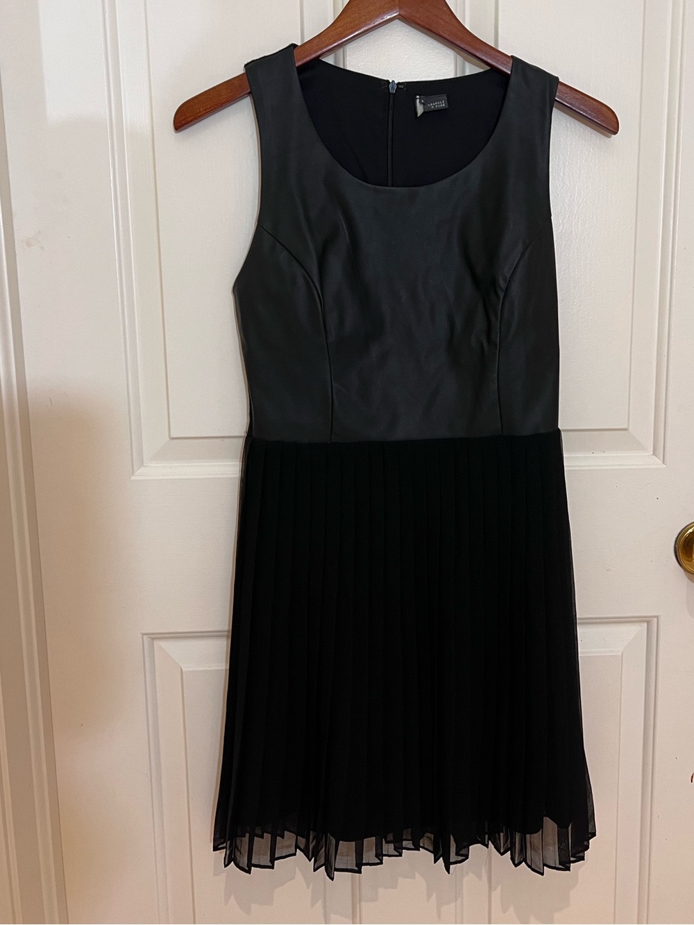 Urban Outfitters Sparkle & Fade Black Sleeveless Dress with faux leather top